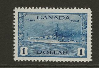 1942 - 8 Canada Sg388 $1 Blue Hms Cossack Fine Face But Album Page Adhesion