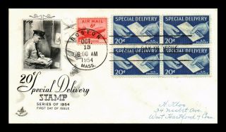 Dr Jim Stamps Us Special Delivery 20c First Day Cover Block Art Craft Boston