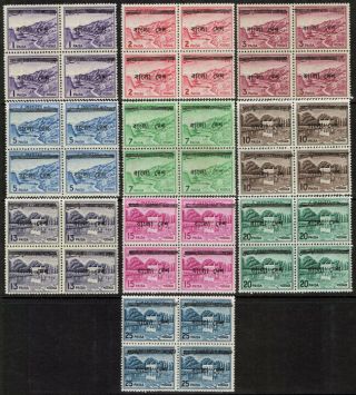 Pakistan Scott Type A40 Never Hinged Blocks With Unlisted Overprints