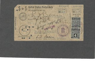 1947 Tiffin,  Ohio United States Postal Note Complete