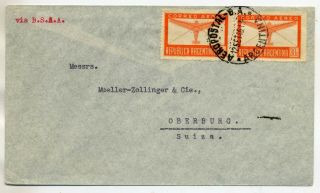 Argentina 1946 Fine Bsaa Airmail Cover From Buenos Aires To Oberburg Switzerland