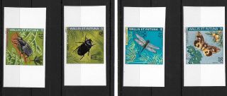Wallis & Futuna,  1974,  Butterfly,  Beetle,  Imperf,  Cat Maury 80€. ,  Compl.  Mnh,  Sc 182 - 185
