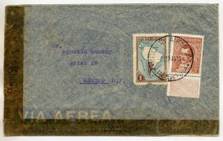 Argentina 1944 Censored Airmail Cover From Buenos Aires To Mexico Franked 1.  05p