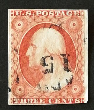 Us Stamp - 1851 3¢ Washington,  Imperf.  - 11 /
