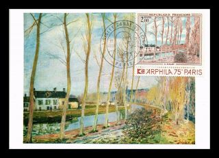 Dr Jim Stamps Loing Canal By Sisley Art Arphila Paris France Maximum Card
