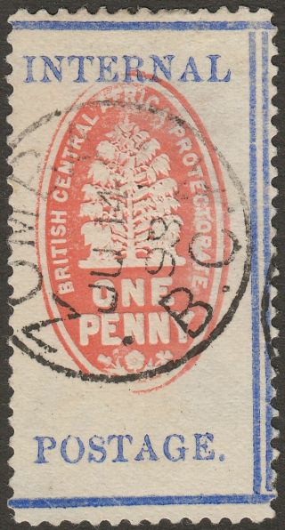 British Central Africa 1898 1d Cheque Stamp P12 Sg57ab W No Controls