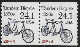 Scott 2266 Us Stamp 1988 24.  1c Tandem Bicycle Mnh Transportation Coil Pair