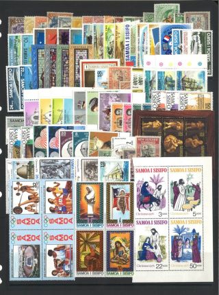 Samoa 100 Different Stamps In Glassine Bag &