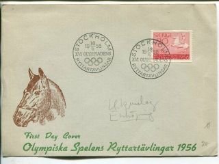 Olympics Equestrian Games Stockholm 1956,  20ö On Illustrated Fdc 16.  6.  1956