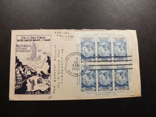 Us Fdc 1934 Sc735 - 9 Cachet Byrd Imperforate Stamp Special Delivery Souvenirsheet