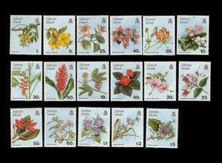 Solomon Islands.  Flowering Plants.  1987 - 88.  Scott 580 - 596.  Mnh (38)