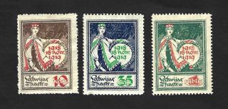 Latvia 1919 Allegory Of Independence Set … Mi.  33 - 35 … Mh