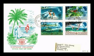Dr Jim Stamps International Tourism Year Fdc Cayman Islands Scott 193 - 96 Cover