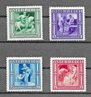 Austria 1936 Winterhelp Semi - Postal B142 - B145 Complete Mlh Set