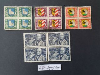 1930 Switzerland Schweiz Set In Blocks Of 4 Vf Mnh B261.  26 Start 0.  99$