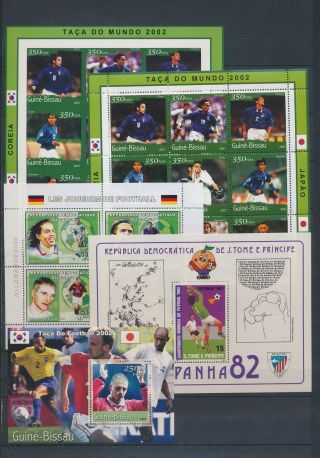 Ab0 - 2555 World Football Players Soccer Good Sheets Mnh