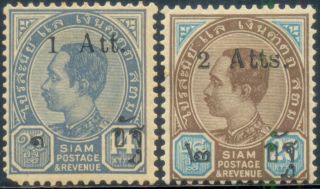 Thailand 1905,  Set Of 2 Stamps,  King Chulalongkorn,  Sc 90/1,  H