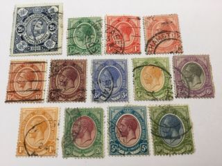 Old Stamps Union Of South Africa X 13,  1/2 D - 10 Shillings