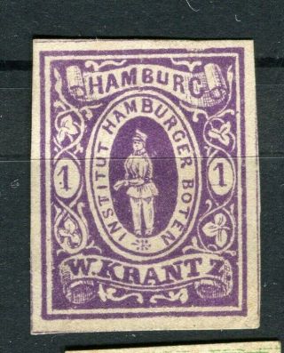 Germany; 1870s - 80s Classic Hamburg Local Privat Post W.  Krantz