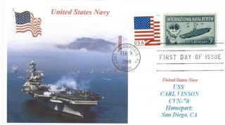 Uss Carl Vinson Cvn - 70 Aircraft Carrier Color Photo Cachet First Day Of Issue Pm