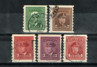 Canada Scott 263 - 267 King George Vi Coils Set
