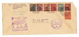 1937 Philippine First Flight Cover Paa - Manila - Macao - Usa