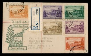 Dr Who 1947 Norfolk Island Fdc Registered C128878