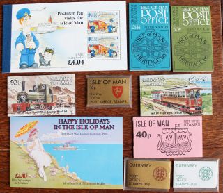 Isle Of Man – 8 Booklets,  Happy Hols,  Postman Pat,  Railways,  Others (mnh) (se8