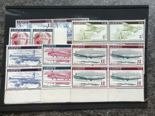 Lundy Stamps - 1954 Airmail Set - Blocks Of 4 - Unmounted
