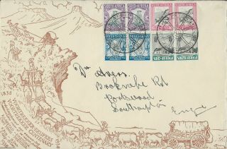 South Africa :1933 - 6 Voortrekker Set On Large 1938 Cover - Special Cancels