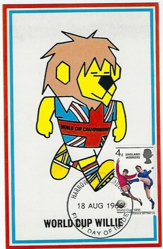 Great Britain 1966 World Cup Winners World Cup Willie Card First Day