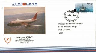 1989 21 Years Of Boeing 737 Service For South African Airways Rsa Flown Cover