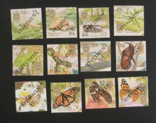 Tuvalu 2001 Insects Op Specimen Sg1010/21 Butterfly Mnh Um Unmounted