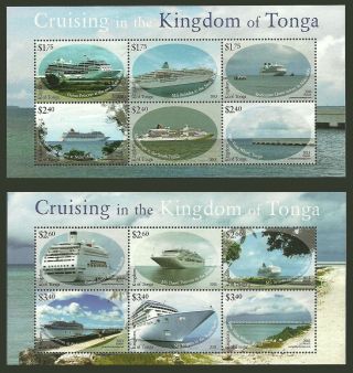 Tonga 2013 Ships Cruising In The Kingdom Set Of 2 Sheets Mnh