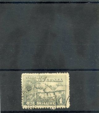 Guinea Sc 9 (sg 132) F - Vf 1925 1sh Dull Blue Green $55