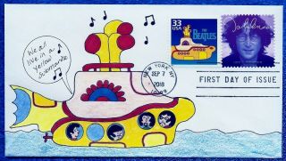 Bella H/d,  Hand Painted Ooak : 2018 Beatles Star,  John Lennon W/yellow Submarine
