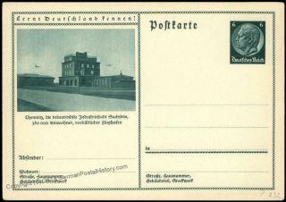 Germany 1930s Chemnitz Airport Gs Postal Stationery Entire 67018