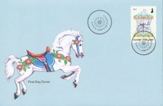 Finland 2017 Fdc - Merry - Go - Round - Horse - Carousel