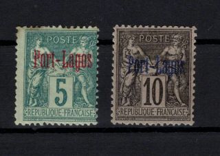 P000285/ Port Lagos French Off Stamps – Y&t 1 / 2 Mh