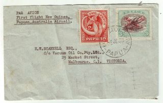 1930s Guinea & Papua Territory 1st Flight 1 Cover Mailed Abroad.