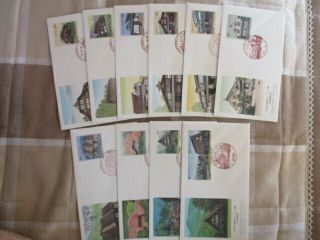 Japan Stamp First Day Cover Traditional Japanese Houses Series 10 Covers (日本の民家)
