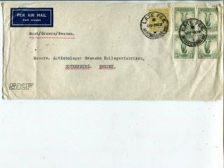 Australia Long Air Mail Cover Front To Sweden 1936