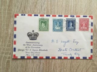 Postal History Newfoundland 1938 Fdc First Anniversary Of The Coronation Of Gvi