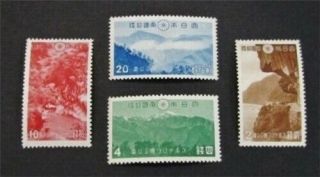 Nystamps Japan Stamp 320 - 323 Og Nh $35
