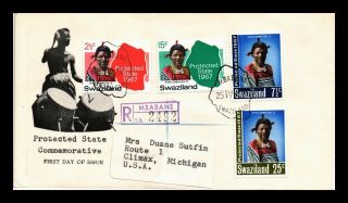 Dr Jim Stamps Protected State Registered Fdc Swaziland Combo Cover