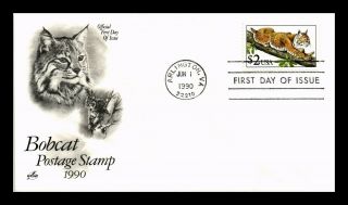 Dr Jim Stamps Us Bobcat High Value $2 First Day Cover Art Craft