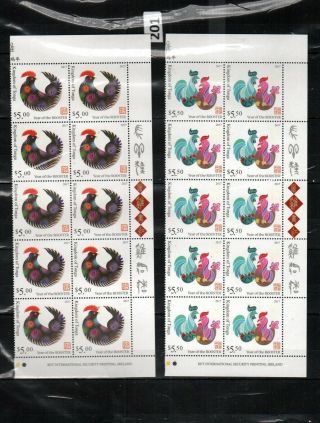 Gg 10x Tonga 2017 - Mnh - Year Of The Rooster - Birds
