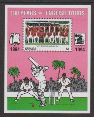 Grenada - 1995,  1st England Cricket Tour To W.  Indies Sheet - Mnh - Sg Ms2807