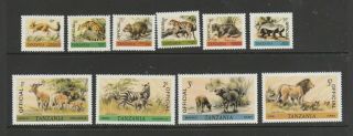Tanzania 1980 Wildlife Defs,  Opt Official Um/mnh Sg O54/63