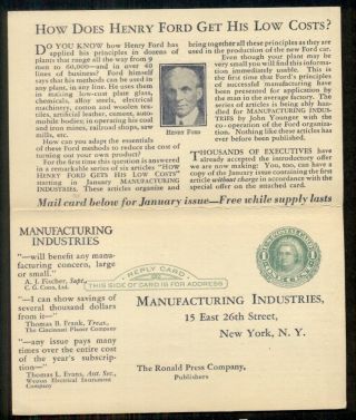 1928 1¢ Double Card,  Henry Ford Automobile Advertising,  Tied Madison Sq.  Sta.  Ny